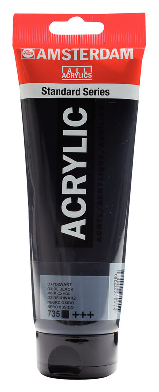 AMSTERDAM Peinture Acrylique Tube 250 ml Noir Oxyde 735