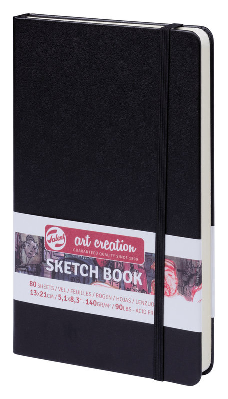 TALENSARTCREATION Cahier de Croquis Noir 13 x 21 cm 140 g 80 Feuilles