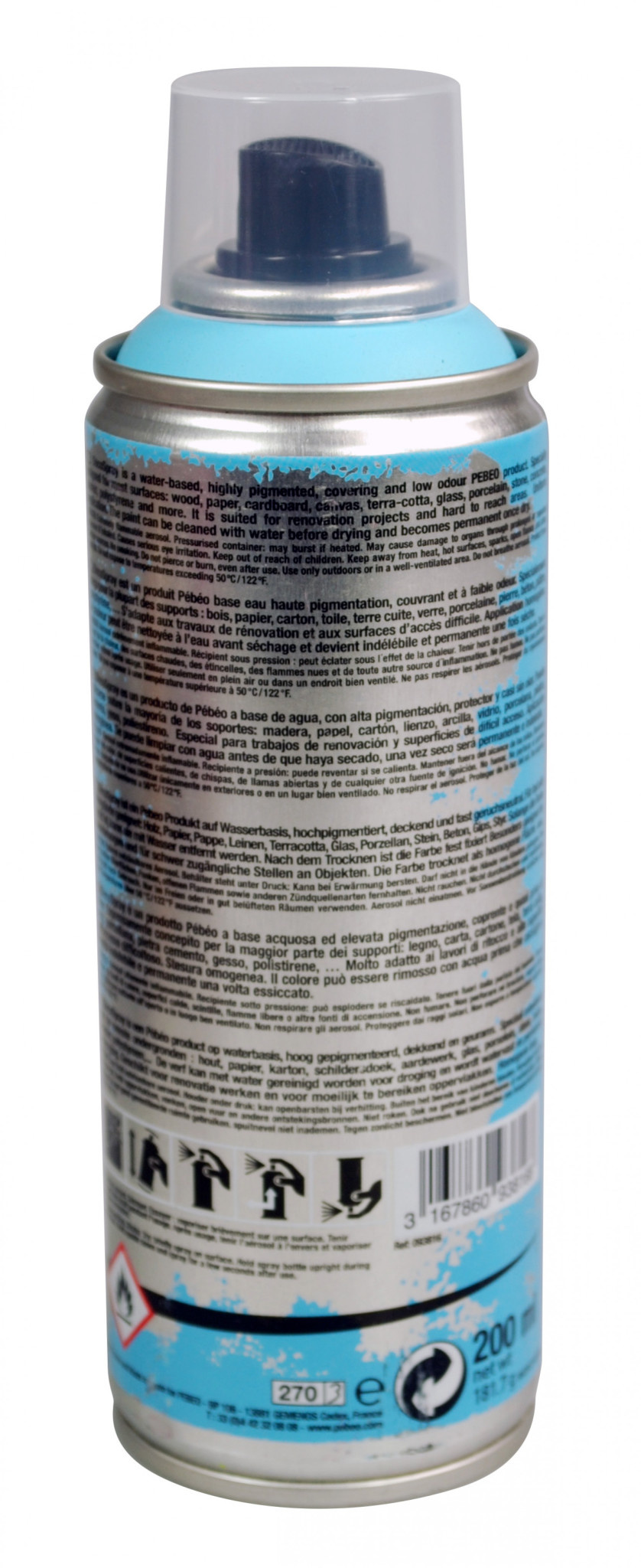 PEBEO Decospray Mat 200 Ml Bleu Ciel