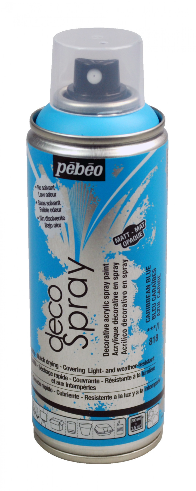 PEBEO Decospray Mat 200 Ml Bleu Caraïbes