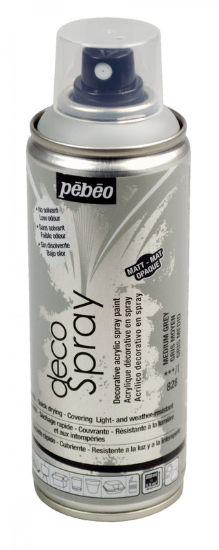 PEBEO Decospray Mat 200 Ml Gris Moyen