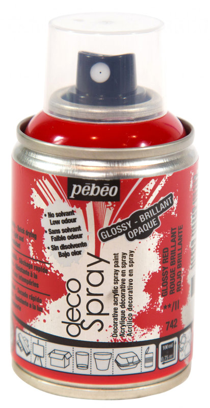 PEBEO Spray paint can DECOSPRAY 100ML Bright red