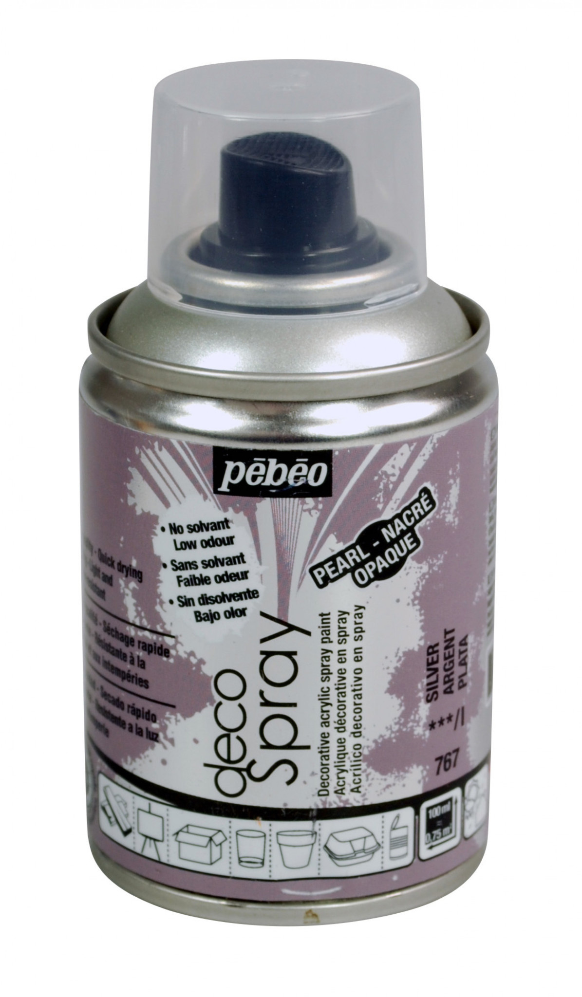 PEBEO Decospray Nacré 100 Ml Argent