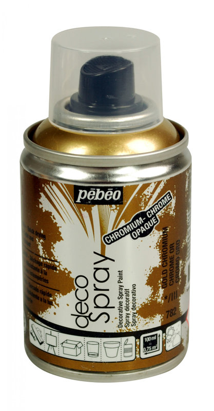 PEBEO Spray paint can DECOSPRAY 100ML Chromed Gold