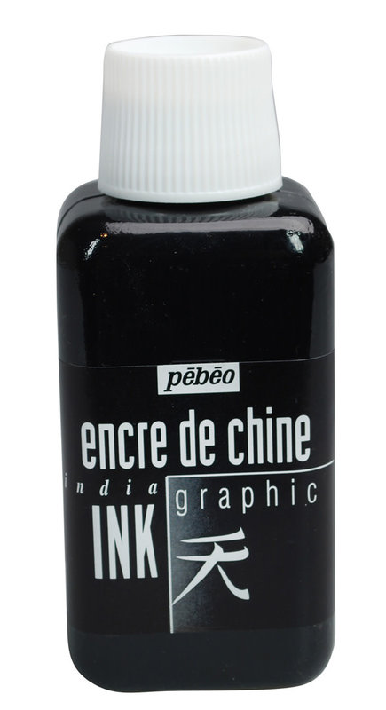 PEBEO India ink bottle of 250ml Black