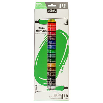 PEBEO Studio Case Fine Acrylic 18 tubes 12ml assorted