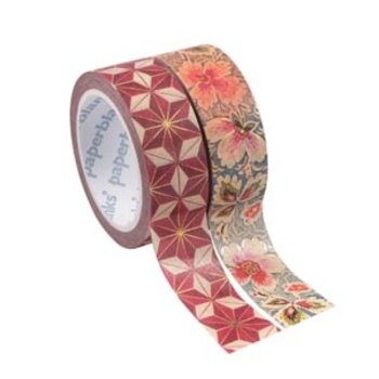 PAPERBLANKS Washi Hishi/Floral Filigree Tape Ivory