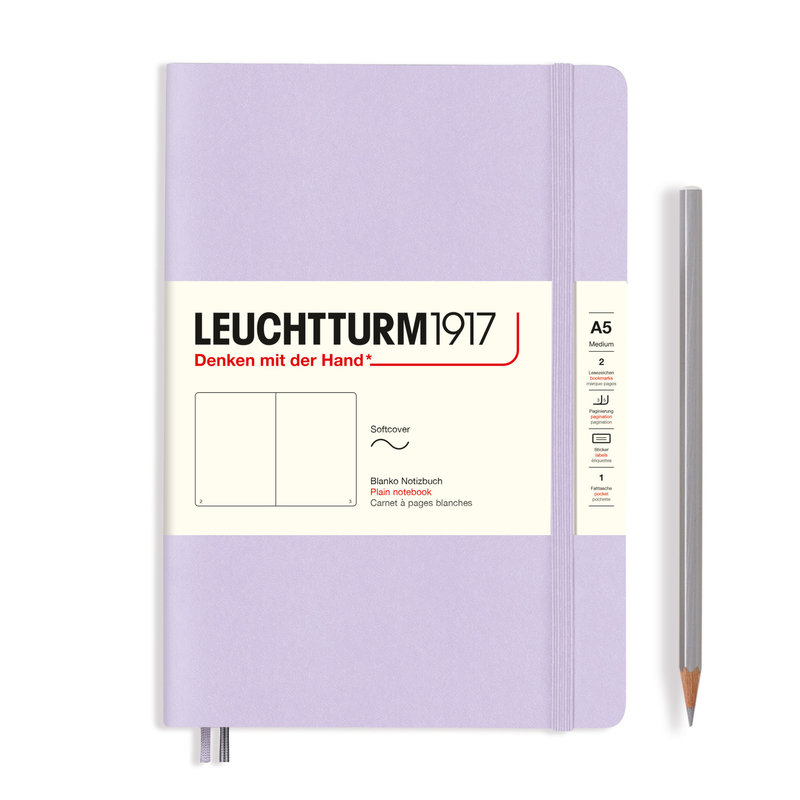 LEUCHTTURM 1917 Carnet de notes Couverture souple Medium Lilac, Medium (A5), 123 p., blanc