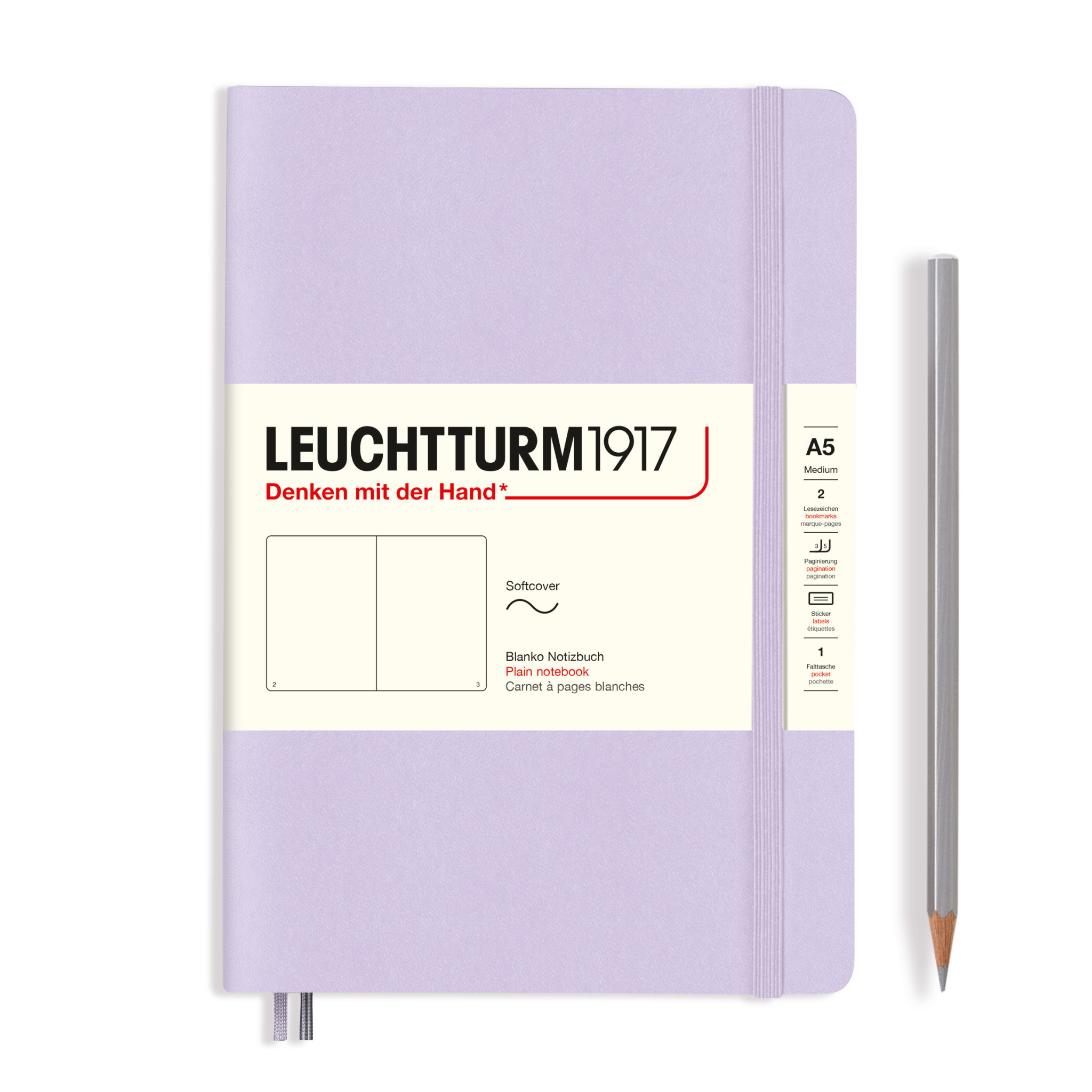 LEUCHTTURM 1917 Carnet de notes Couverture souple Lilac, Medium (A5), 123 p., blanc