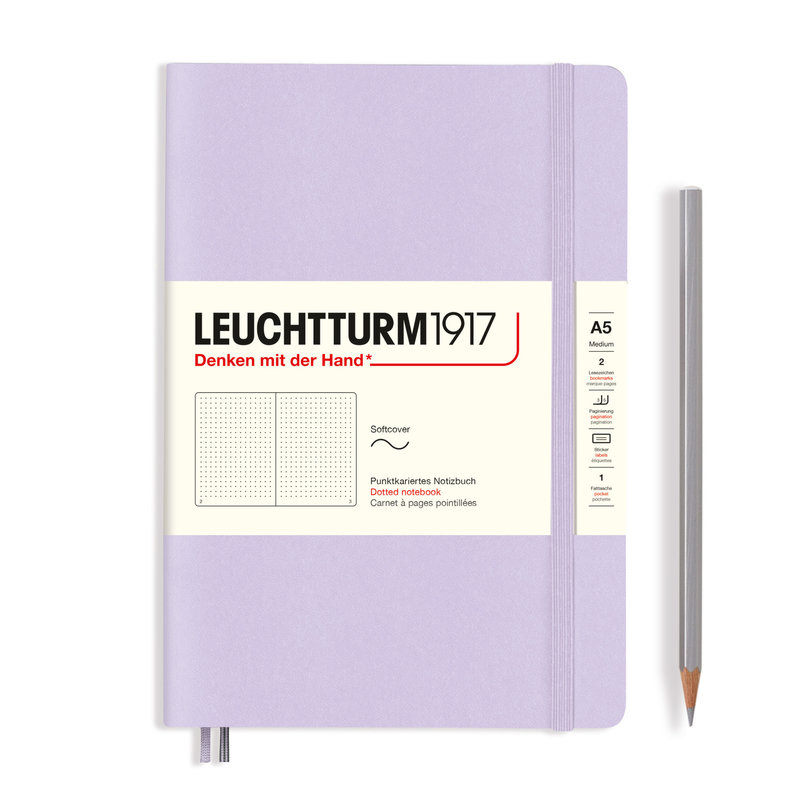 LEUCHTTURM 1917 Lilac notebook, Soft cover, Medium (A5), 123 p., stippled