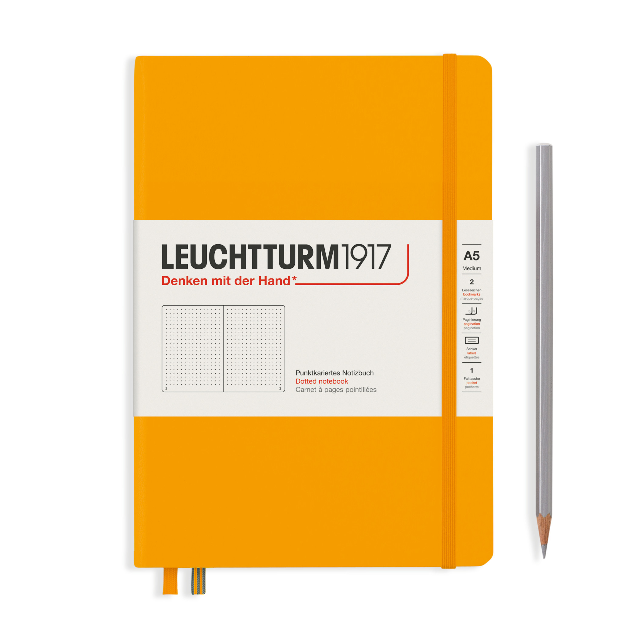 LEUCHTTURM 1917 Carnet de notes Couverture souple Rising Sun, Medium (A5), 123 p., pointillé