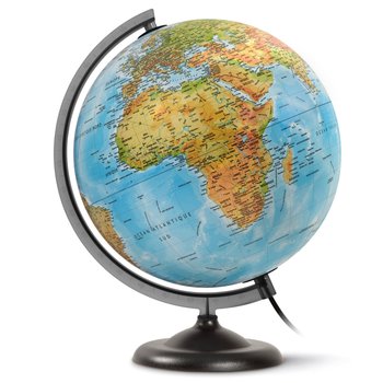 Globe terrestre, globe mondial rotatif unique avec support transparent.  Éducatif et amusant, pour l'école, les enfants, les adultes (bleu)