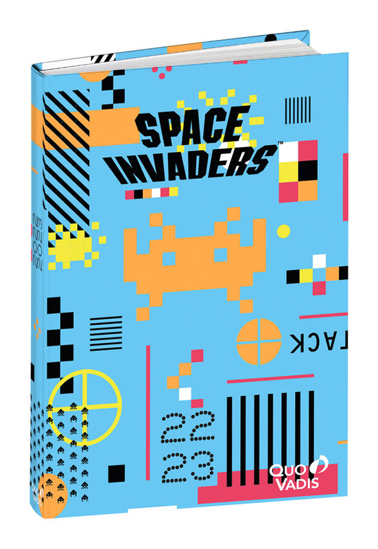 QUO VADIS Agenda scolaire 1 jour par page Eurotextagenda Space Invaders bleu12x17cm