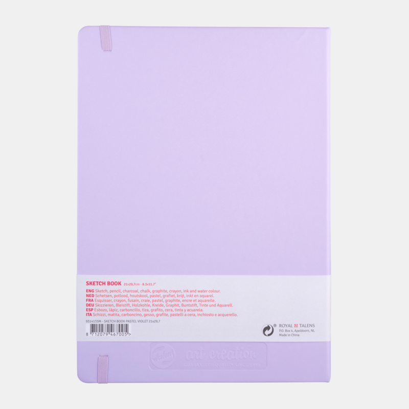 TALENSARTCREATION Cahier de Croquis Violet pastel 21 x 29.7 cm 140 g 80 Feuilles