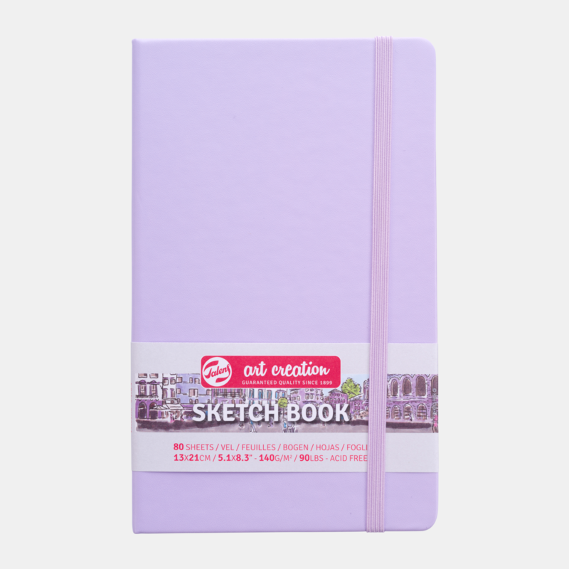 TALENSARTCREATION Cahier de Croquis Violet pastel 13 x 21 cm 140 g 80 Feuilles