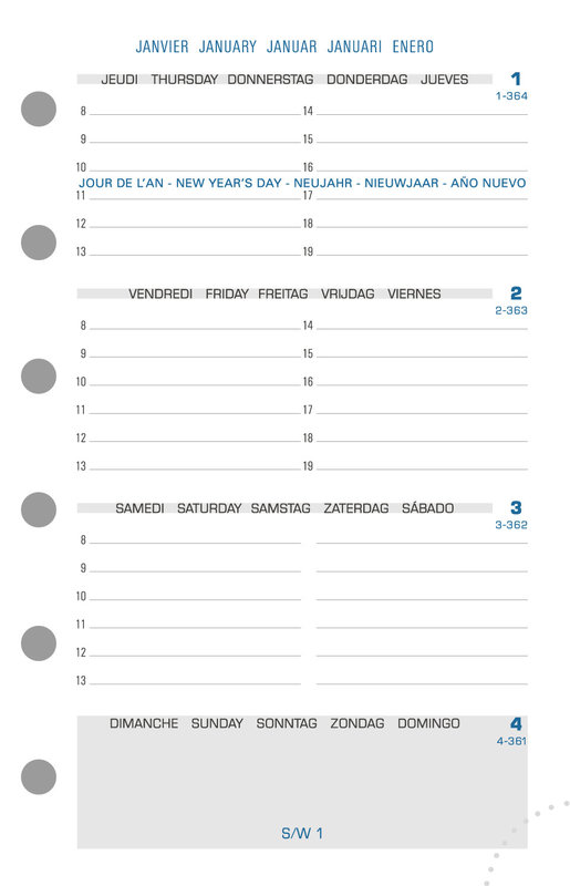 Agenda Exacompta - Recharge Exatime 21 14,2 x 21 cm Semainier Septembre  2023 Décembre 2024- 16 mois