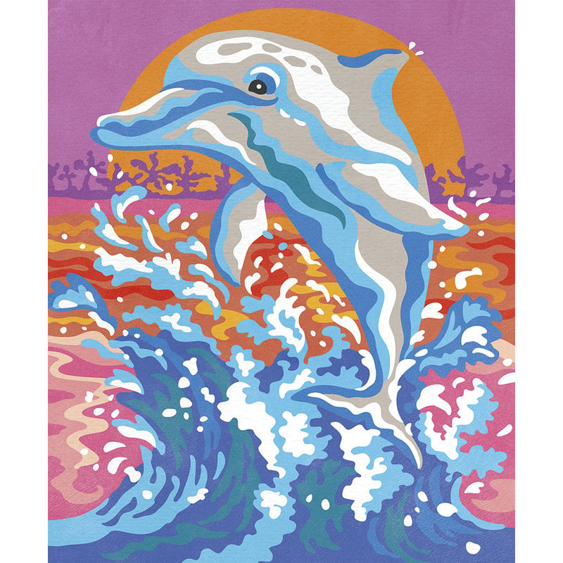 JANOD Peinture Au Numéro Aquarelle Dauphins