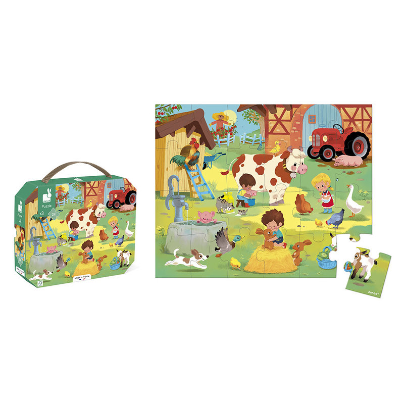 JANOD Puzzle Une Journée A La Ferme - 24 Pcs