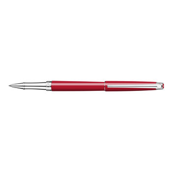 CARAN D'ACHE Stylo Roller Léman Slim Rouge Ecarlate Rhodié
