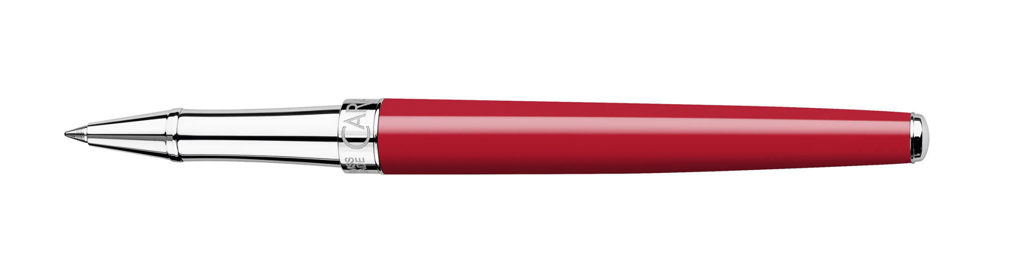 CARAN D'ACHE Stylo Roller Léman Slim Rouge Ecarlate Rhodié