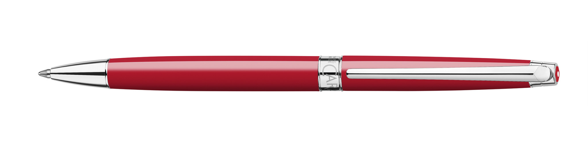 CARAN D'ACHE Stylo Bille Léman Slim Rouge Ecarlate Rhodié