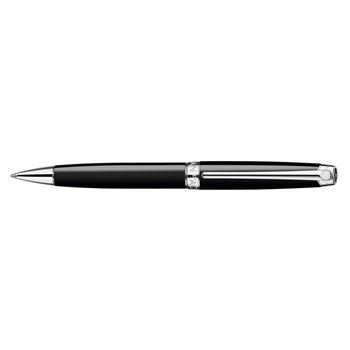 CARAN D'ACHE Stylo Bille Léman Noir Ébène Argenté Rhodié