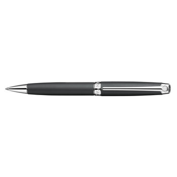 CARAN D'ACHE Stylo Bille, Léman Noir Mat, Argenté/Rhodié