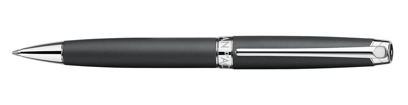 CARAN D'ACHE Ballpoint pen, Leman Black matte, silver/rhodium plated