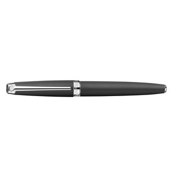 CARAN D'ACHE Stylo Plume B Léman Noir Mat Argenté Rhodié