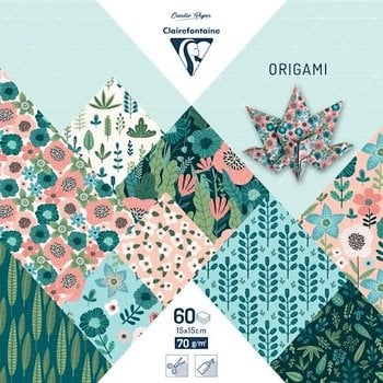 CLAIREFONTAINE Origami Pouch 60 sheets 15x15 cm - Herbarium