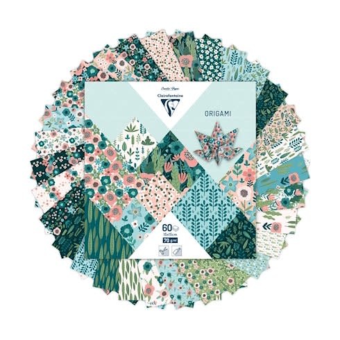 CLAIREFONTAINE Origami, Pochette De 60 Feuilles 15X15Cm 70G, Herbier