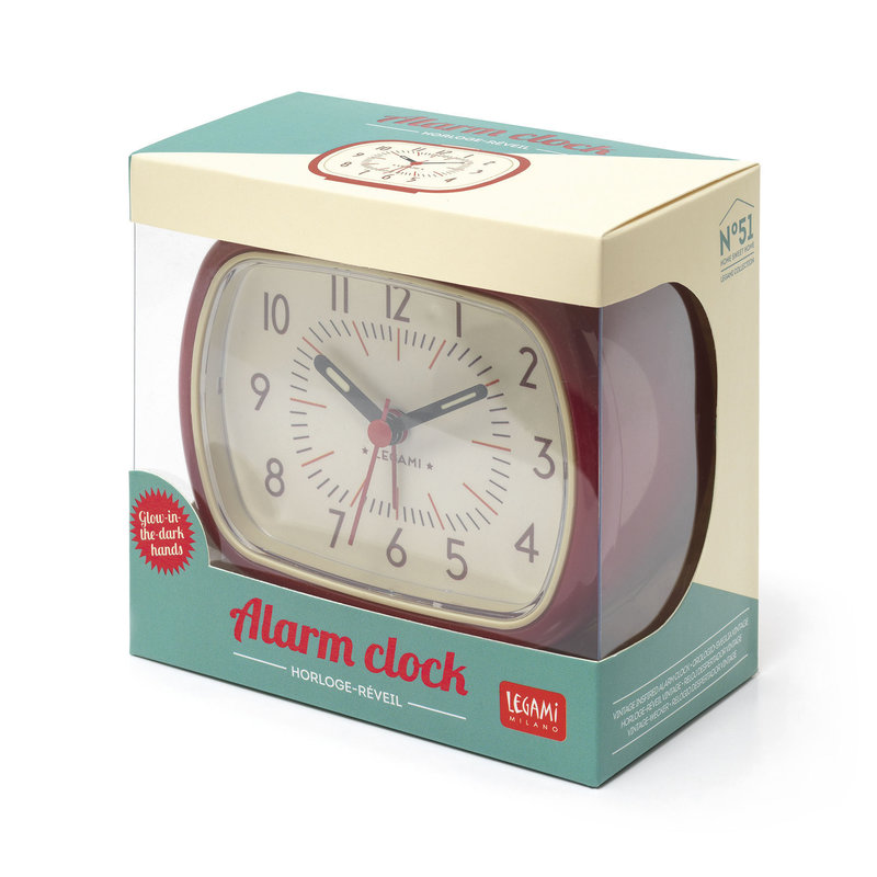 LEGAMI Horloge-Réveil Vintage - Retro Alarm Clock - Red