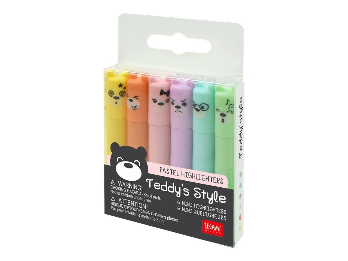 Teddy' S Style - Set Of 6 Mini surligneurs Pastel - Papeterie Michel