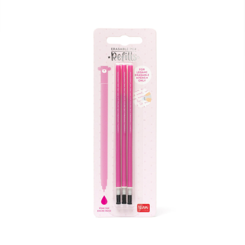 LEGAMI 3 Recharg. Stylo À Encre Gel - Erasable Pen Refills - Pink