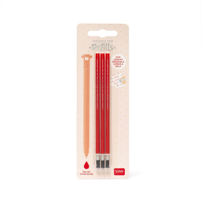 LEGAMI 3 Recharg. Stylo À Encre Gel - Erasable Pen Refills - Red