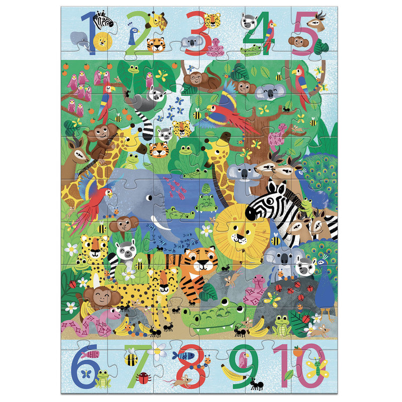 DJECO Giant Jungle Puzzle 1 to 10 - 54 pcs