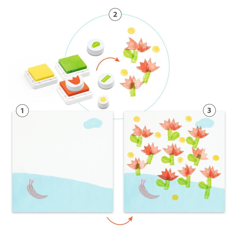 DJECO Stamps With Flowers