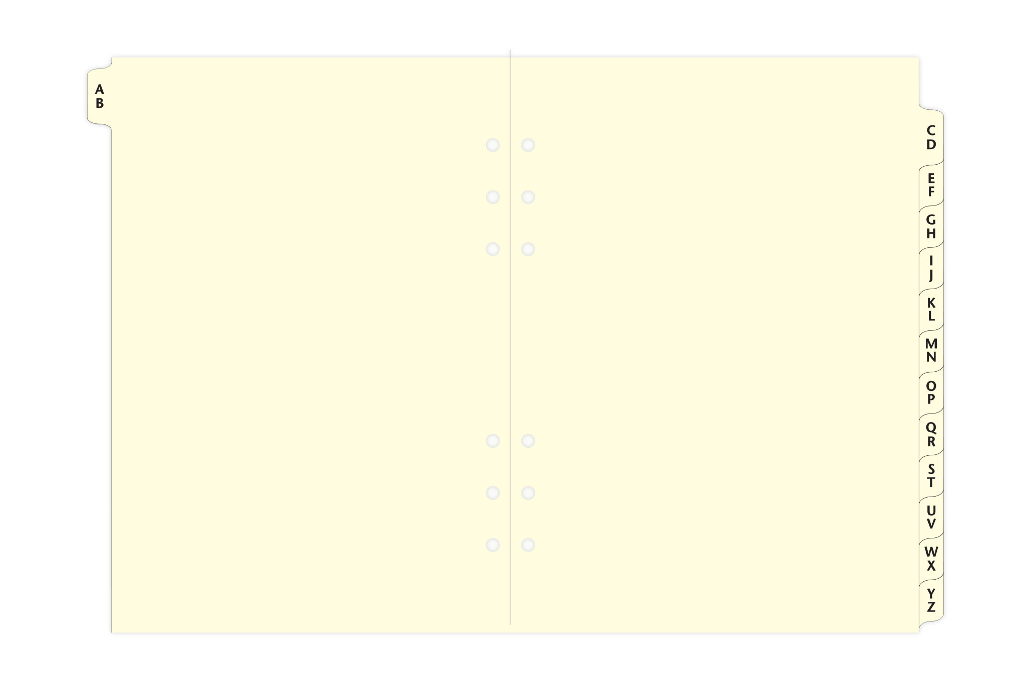 FILOFAX Index Az 2 Lettres Creme Pocket