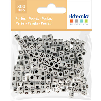 ARTEMIO 300 Perles 6Mm Blanc+Alpha Noir