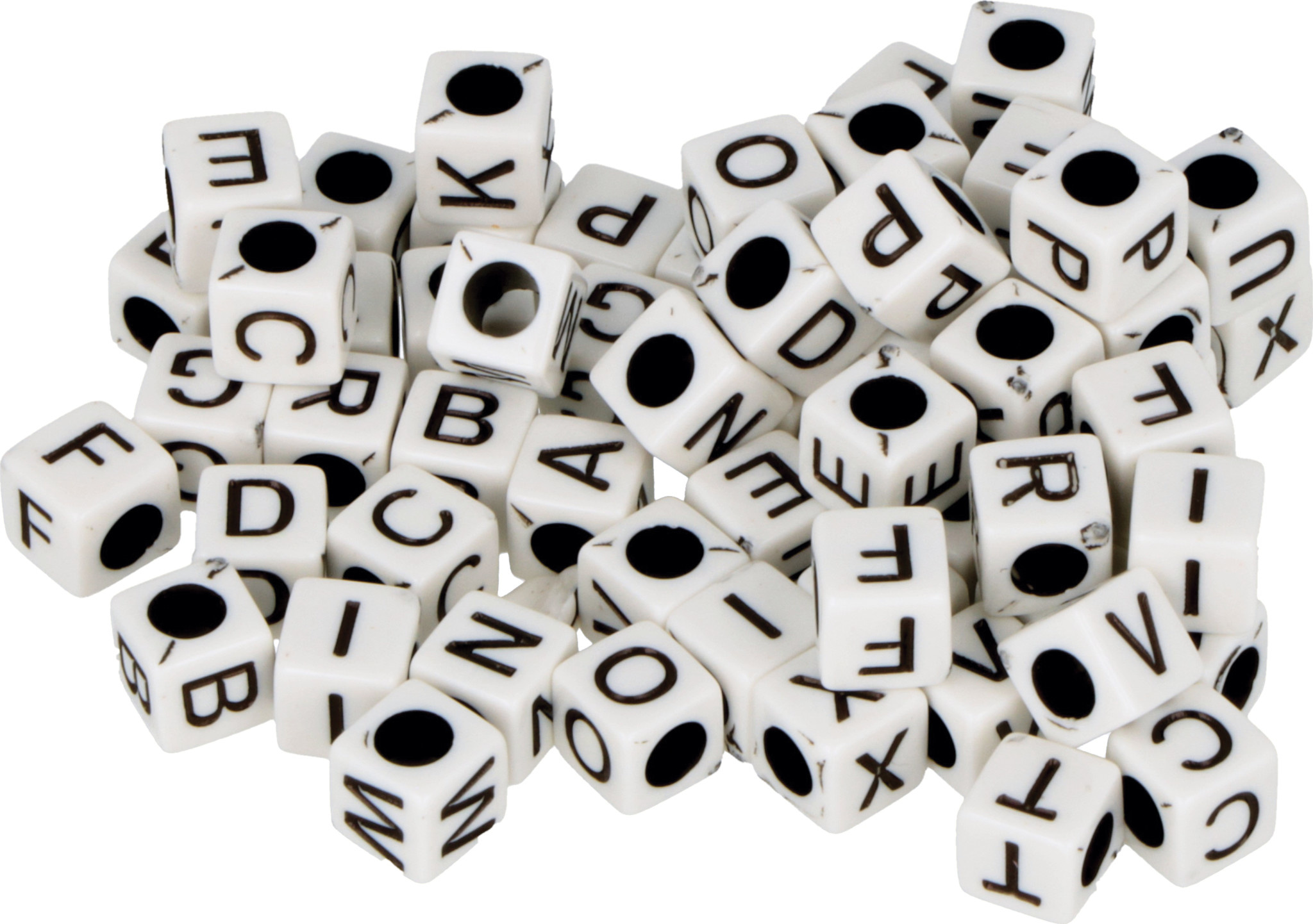 ARTEMIO 300 Perles 6X6Mm Blanc+Alpha Noir