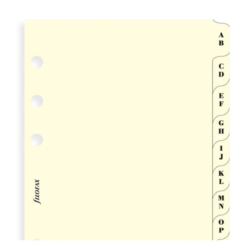 FILOFAX Index alphabétique Cotton Cream A5