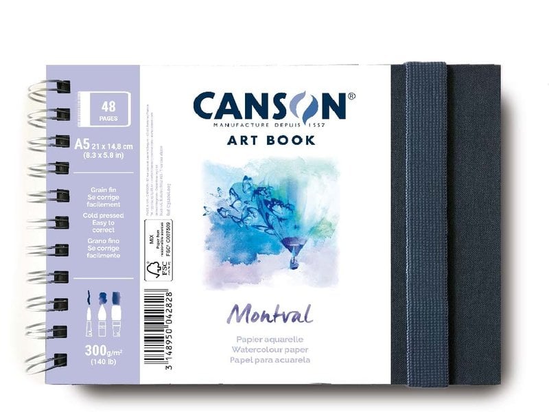 CANSON Carnet Spirale Petit Coté 20Fl Montval® A5 300G Paysage
