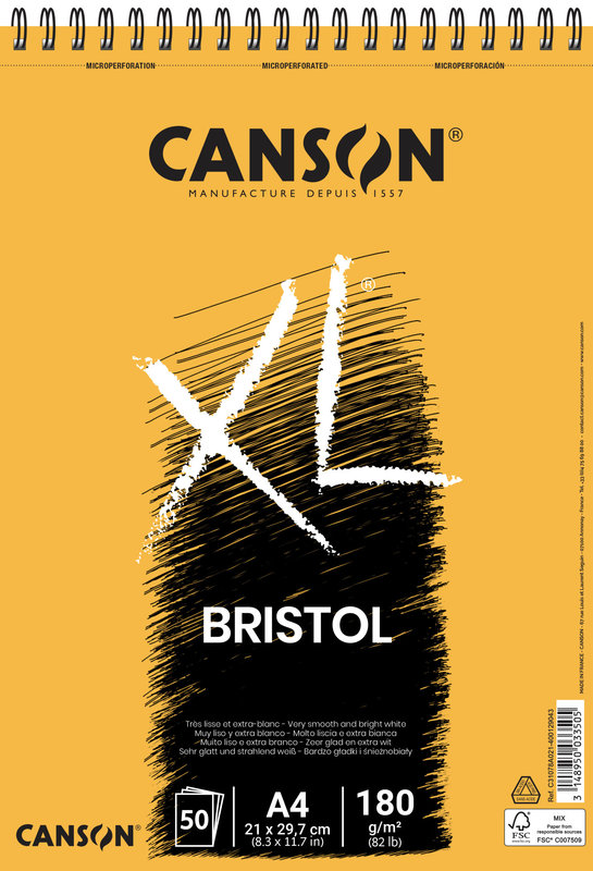 CANSON Al 50Fl Xl® Bristol A4 180G  Blanc