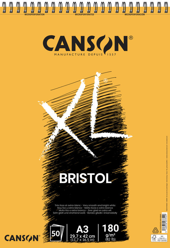 CANSON Al 50Fl Xl® Bristol A3 180G  Blanc