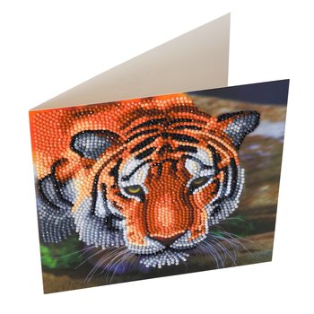 OZ CRYSTAL ART Kit carte broderie diamant 18x18cm Tigre