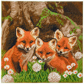 OZ Kit embroidery diamond 30x30cm Foxes