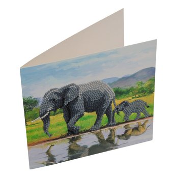 CRYSTAL ART Kit carte broderie diamant 18x18cm ElÈphants