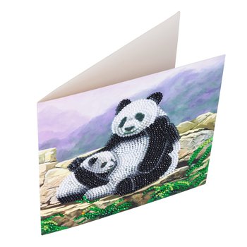 OZ CRYSTAL ART Kit carte broderie diamant 18x18cm Pandas