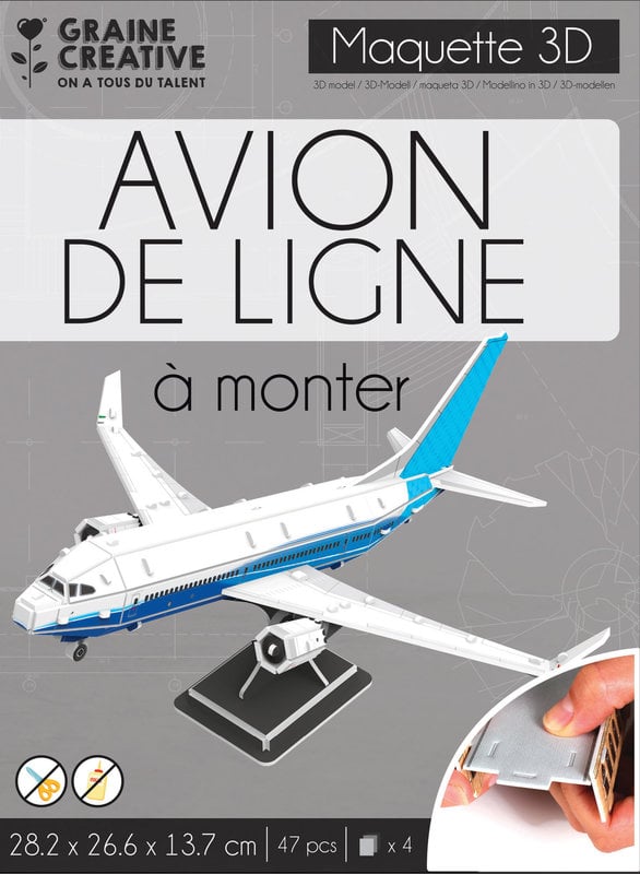 GRAINE CREATIVE Maquette 3D Mousse Avion De Ligne