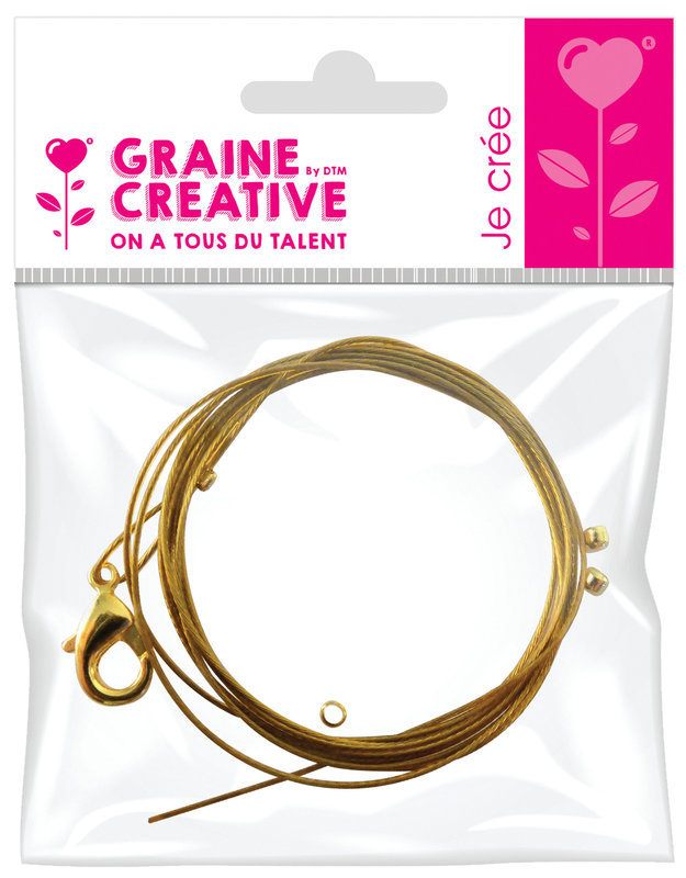 GRAINE CREATIVE Collier Fils 0,4 Mm 80 Cm Dore